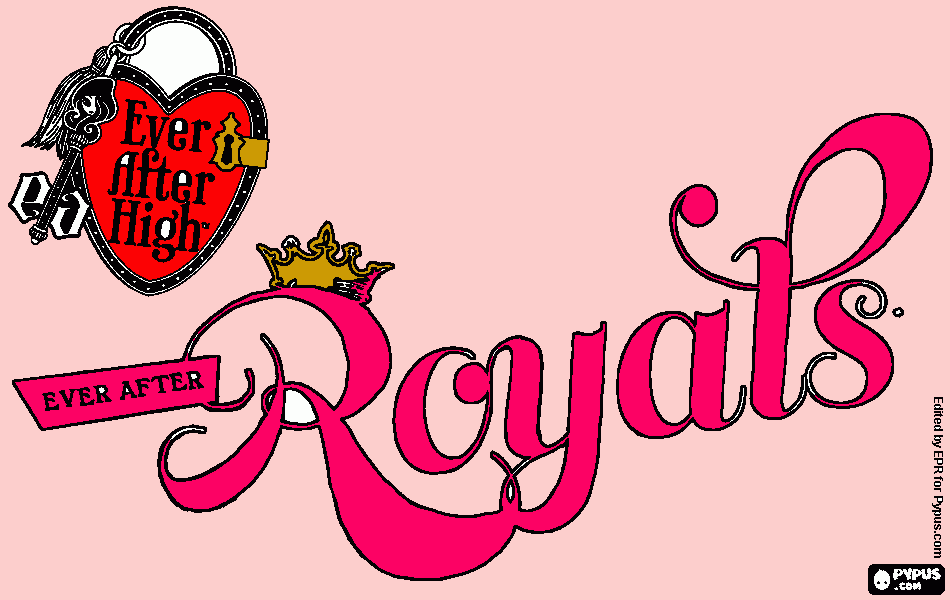desenho de logo das royals, a realeza da escola de ever after high para colorir e imprimir
