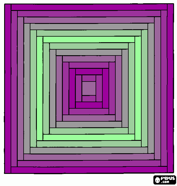 desenho de Mandala de um quadrado para colorir e imprimir