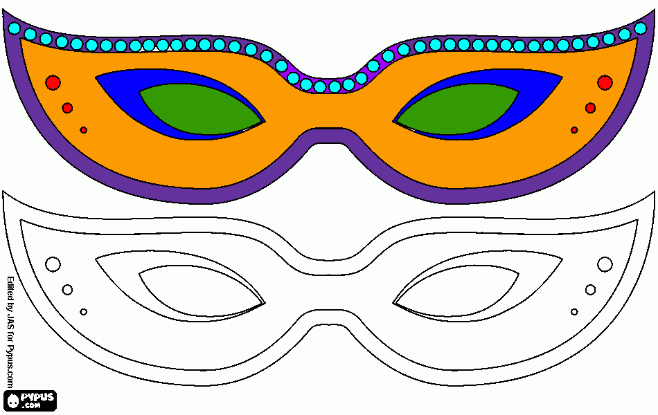 desenho de mascara de carnaval para colorir e imprimir