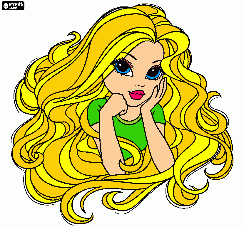 desenho  de  maxie  girl-cabelos  longos   para  colorir para colorir e imprimir