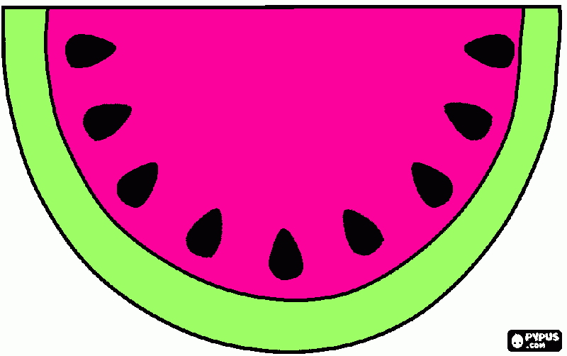 Desenho De Melancia, Fatia De Melancia Com As Sementes para colorir e imprimir