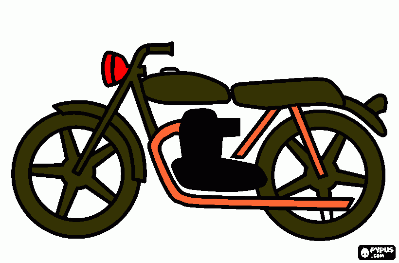 desenho de motocicleto ou motociclo classico montesa impada  para colorir e imprimir