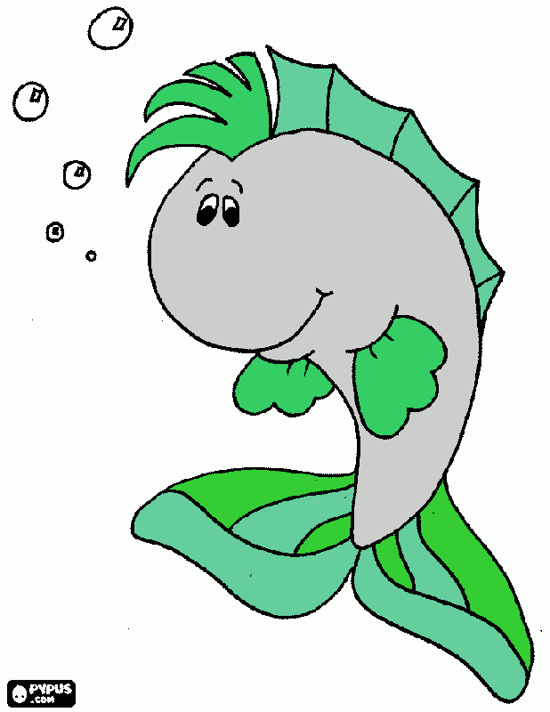 desenho de peixe simpático com grande nadadeira http://www.colorirgratis.com/desenho-de-peixe-simpatico-com-grande-nadadeira-dorsal-e-grande-cauda_2147.html para colorir e imprimir