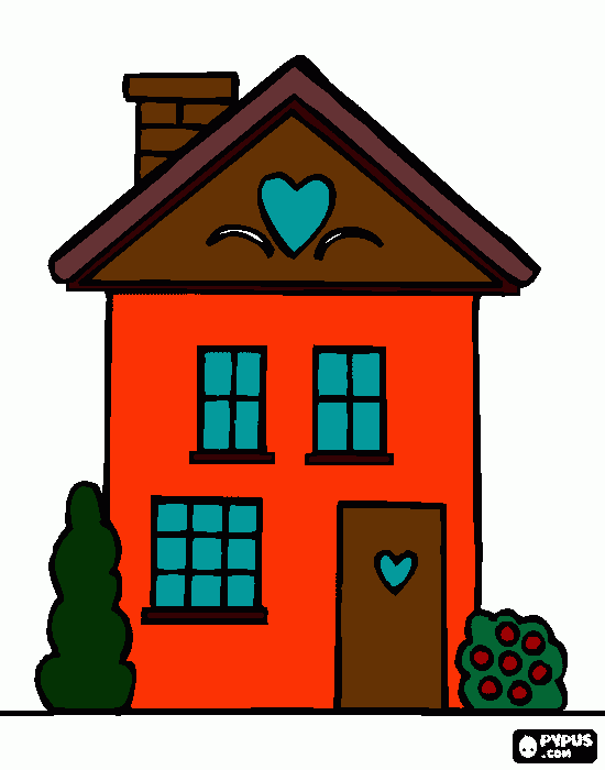 DESENHO DE PEQUENA CASA DE FAMILIA para colorir e imprimir