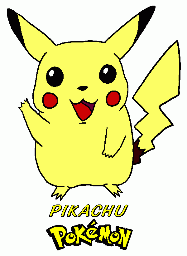 desenho de Pikachu é um Pokémon do tipo elétrico que vive na floresta, vem de Pichu e evolui para Raichu para colorir e imprimir