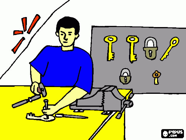desenho de profissão de chaveiro para colorir e imprimir