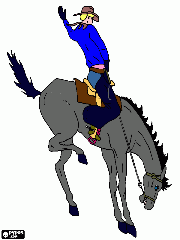 desenho de rodeio para colorir e imprimir