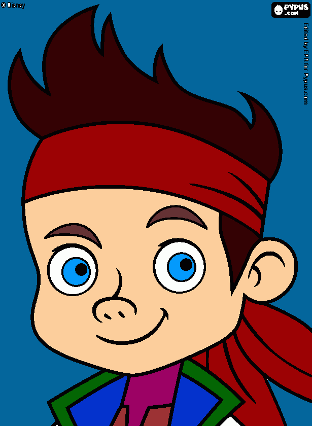 desenho de rosto do pirata jake para colorir e imprimir