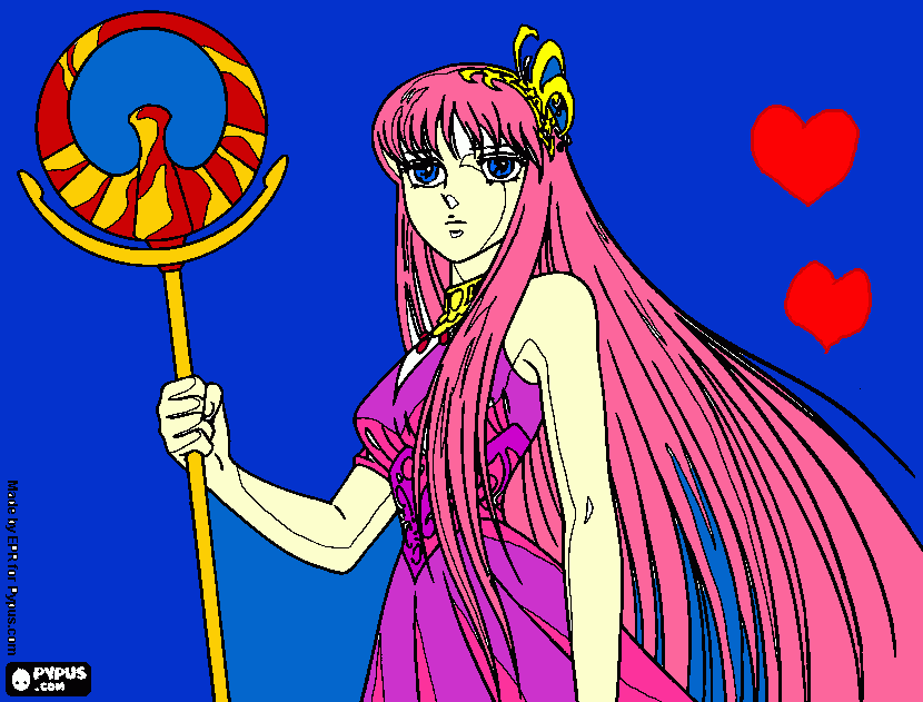 desenho de saori kido para colorir e imprimir