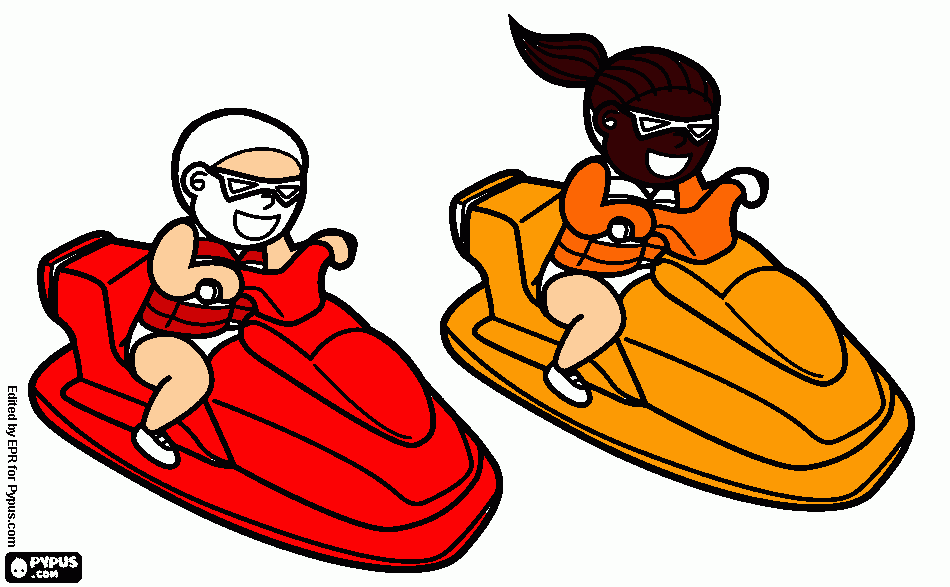 desenho de scooters d agua embarcações de revcreio  para colorir e imprimir