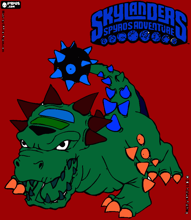 desenho de skyilader bash o dinossauro  formdavel.skyladers  terra  para colorir e imprimir