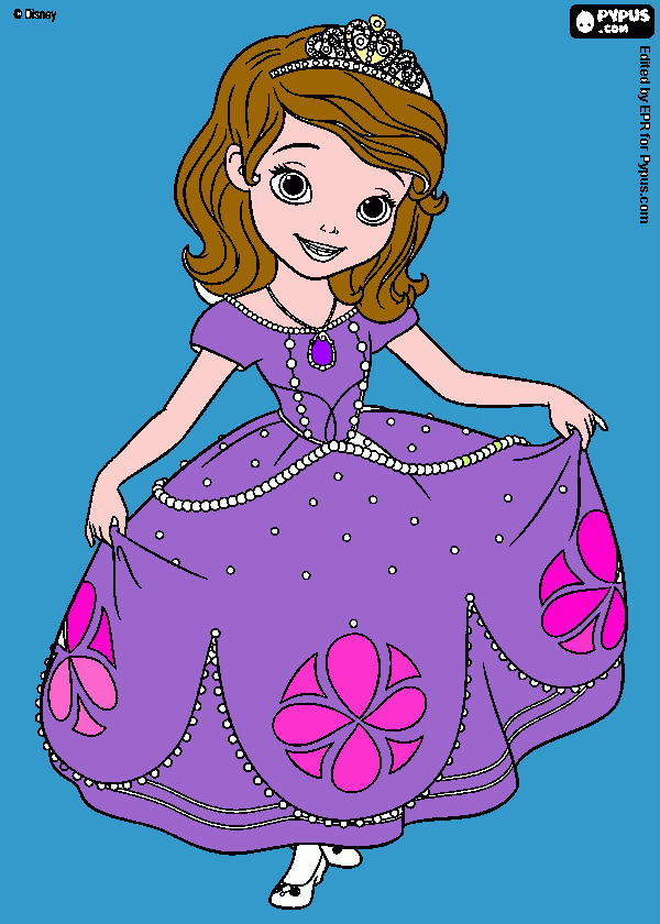 Desenho de sofia descobre ser uma princesa para colorir e imprimir
