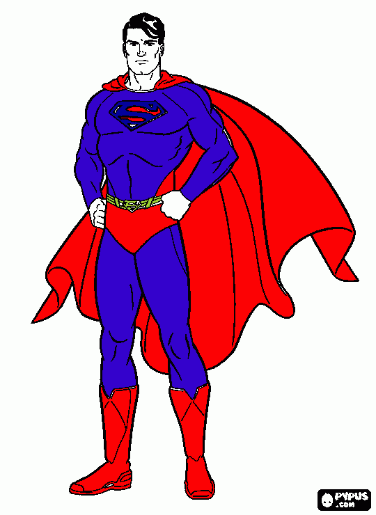 desenho de Super-Homem, o Homem de Aço para colorir e imprimir
