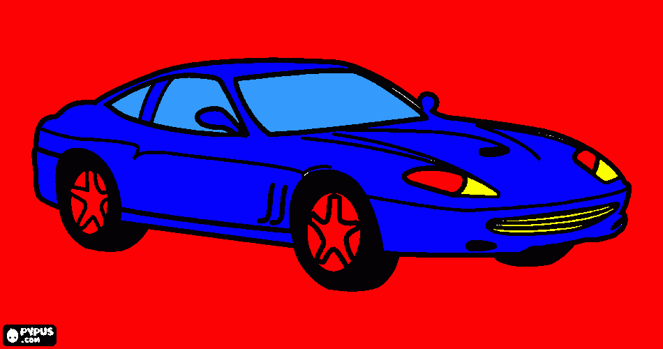 Desenho de um carro para colorir e imprimir