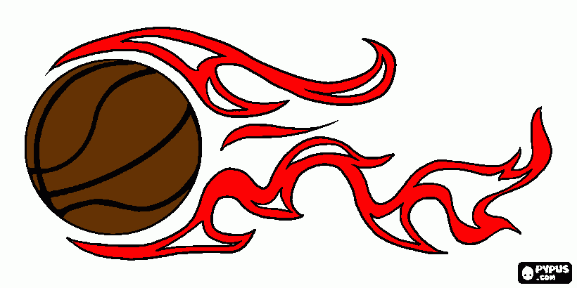 desenho de uma de baquete em chamas  para colorir e imprimir