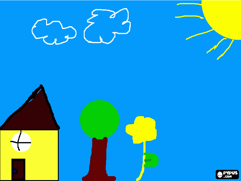 desenho de uma paisagem para colorir e imprimir