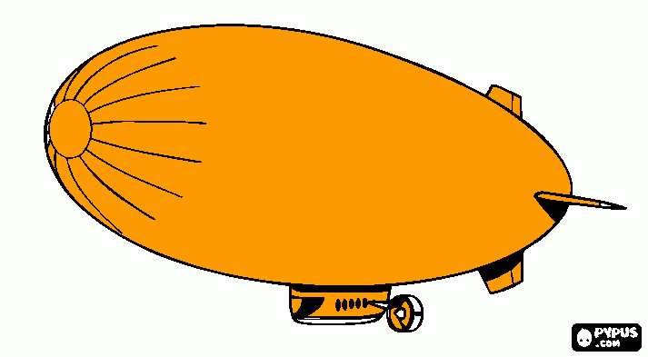 desenho de zeppelin - dirigivel  para colorir e imprimir
