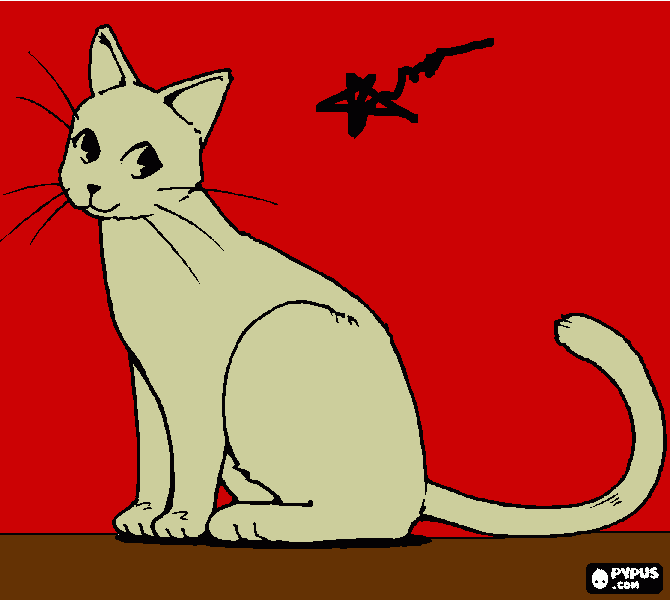 desenho digital um gato para colorir e imprimir