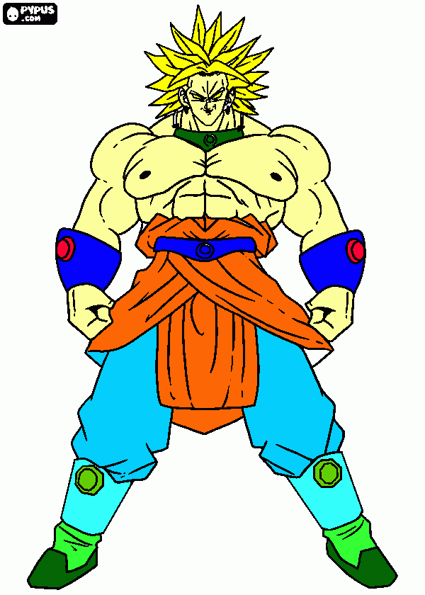 Desenho do Broly para colorir e imprimir