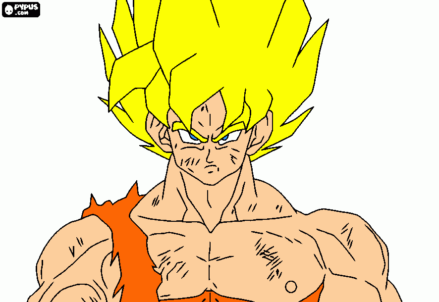 Desenho do goku machucado para colorir e imprimir