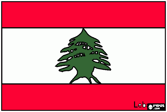 desenho do libano para colorir e imprimir