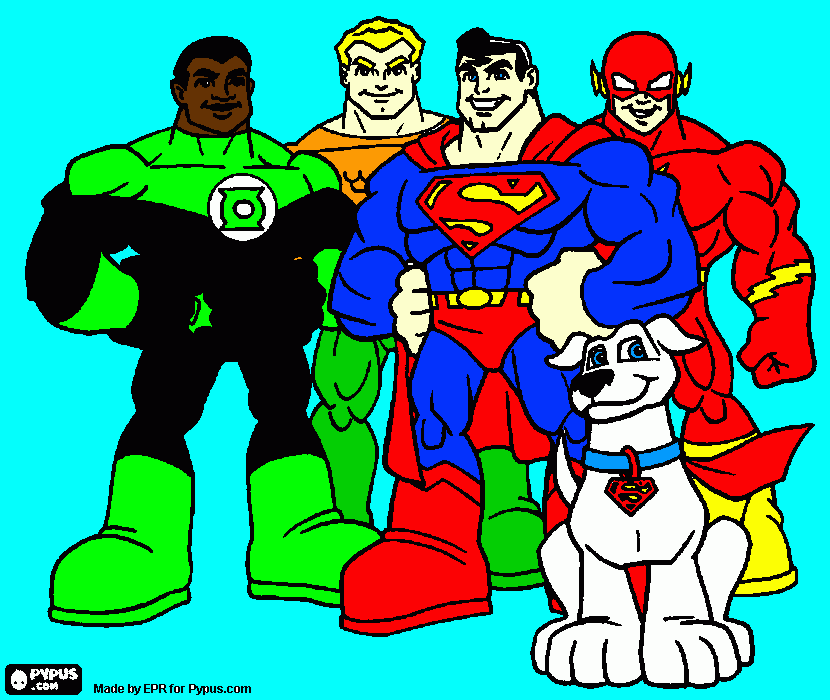 desenho do liga da justiça para colorir e imprimir