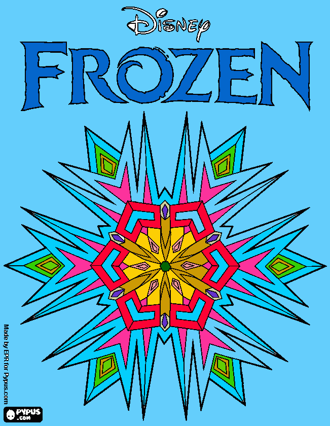 desenho do logo do filme frozen disnei para colorir e imprimir