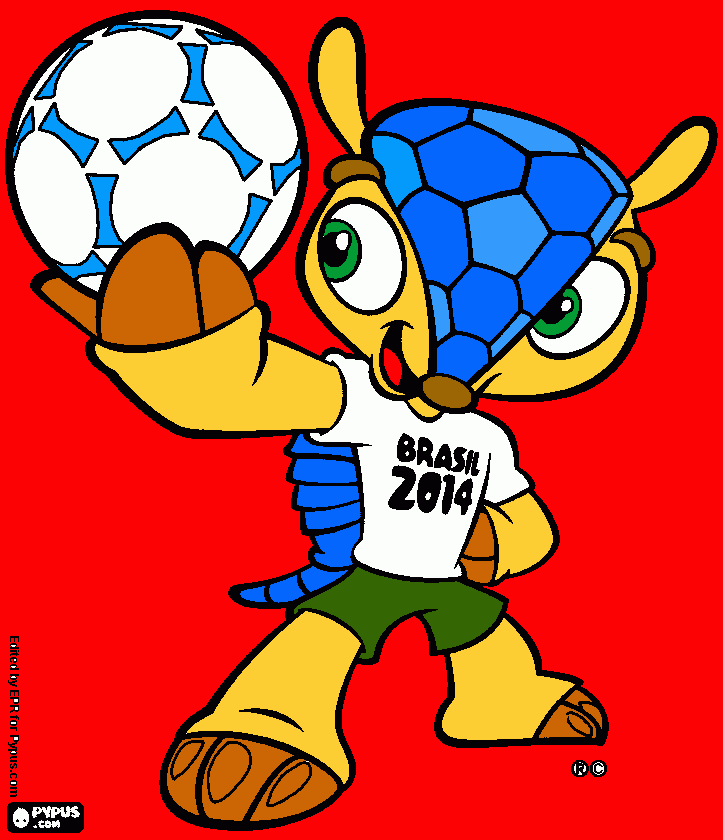 Desenho do mascote da copa do mundo 2014 Fuleco. para colorir e imprimir