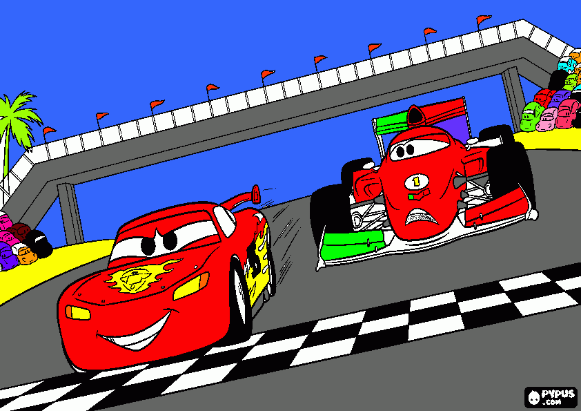 desenho do relampago mcqueen e francesco para colorir e imprimir