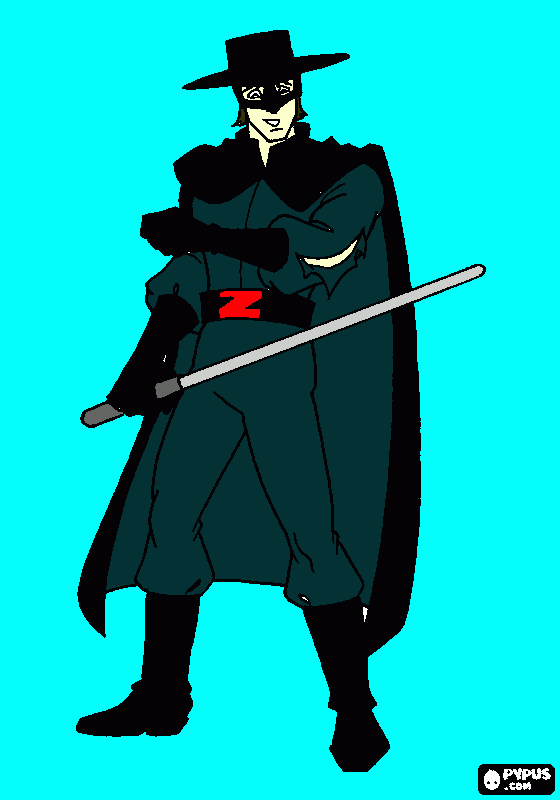 desenho do Zorro geração Z para colorir e imprimir