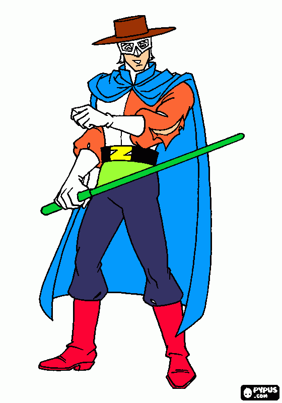 desenho do Zorro para colorir e imprimir