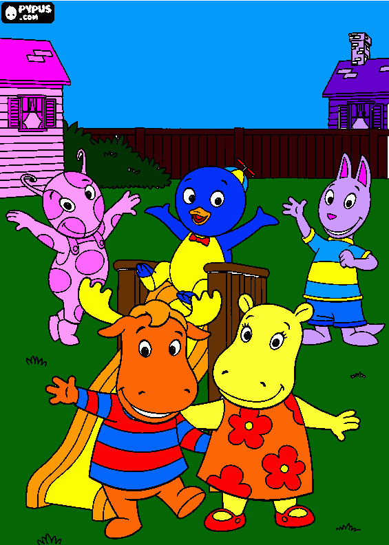 desenho dos 5 protagonistas os backyardigans para colorir e imprimir