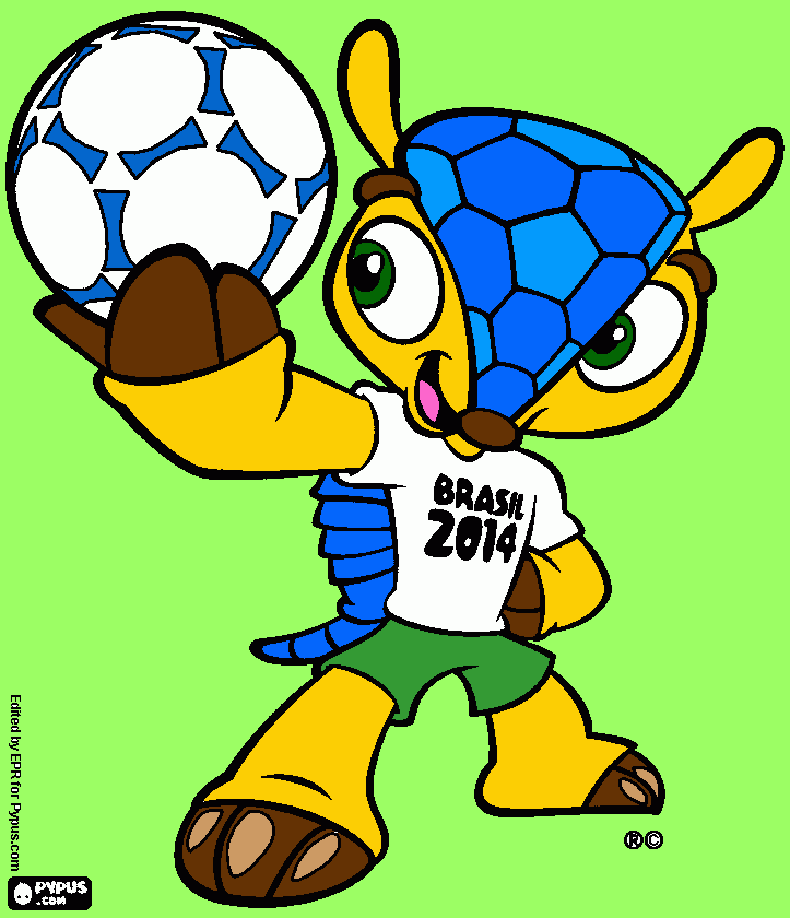 Desenho Fuleco da copa 2014 para colorir e imprimir