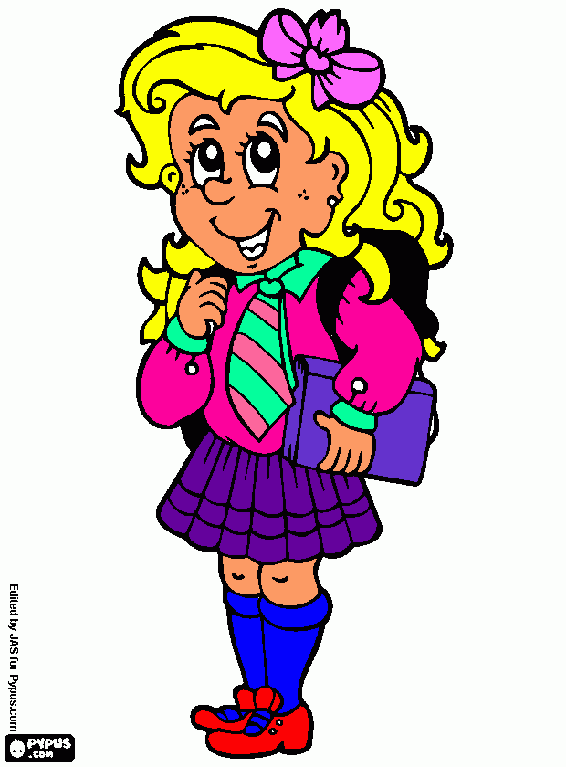 DESENHO INDO PARA ESCOLA  para colorir e imprimir