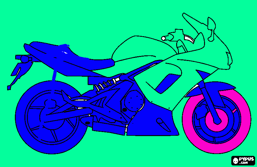 desenho moto rapida para colorir e imprimir