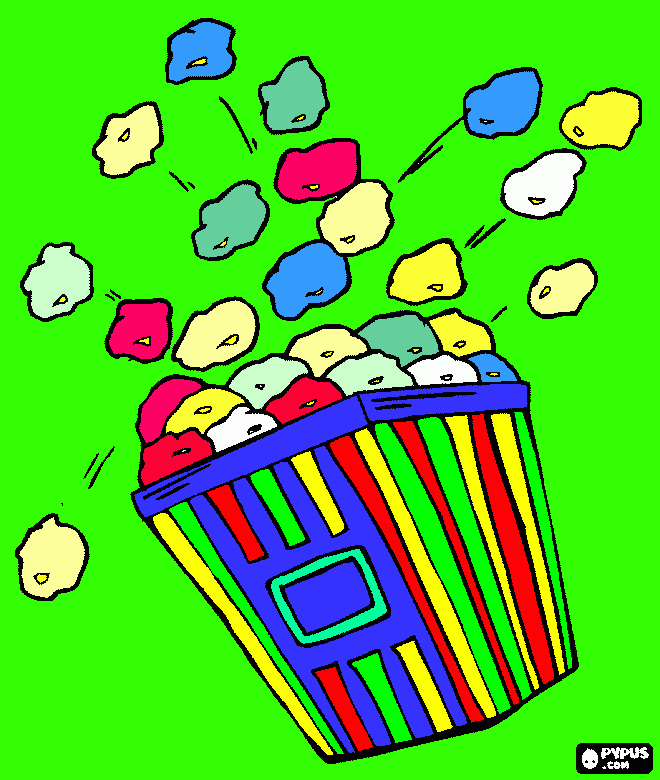 desenho para ser plotado no carrinho de pipoca para colorir e imprimir