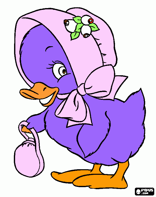 desenho patinho de color roxo para colorir e imprimir