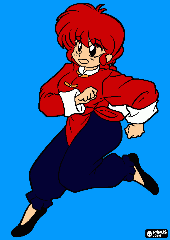desenho ranma  para colorir e imprimir