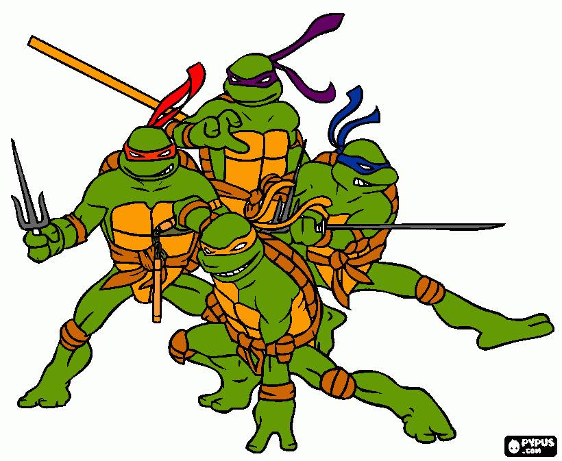 desenho tartarugas para colorir e imprimir