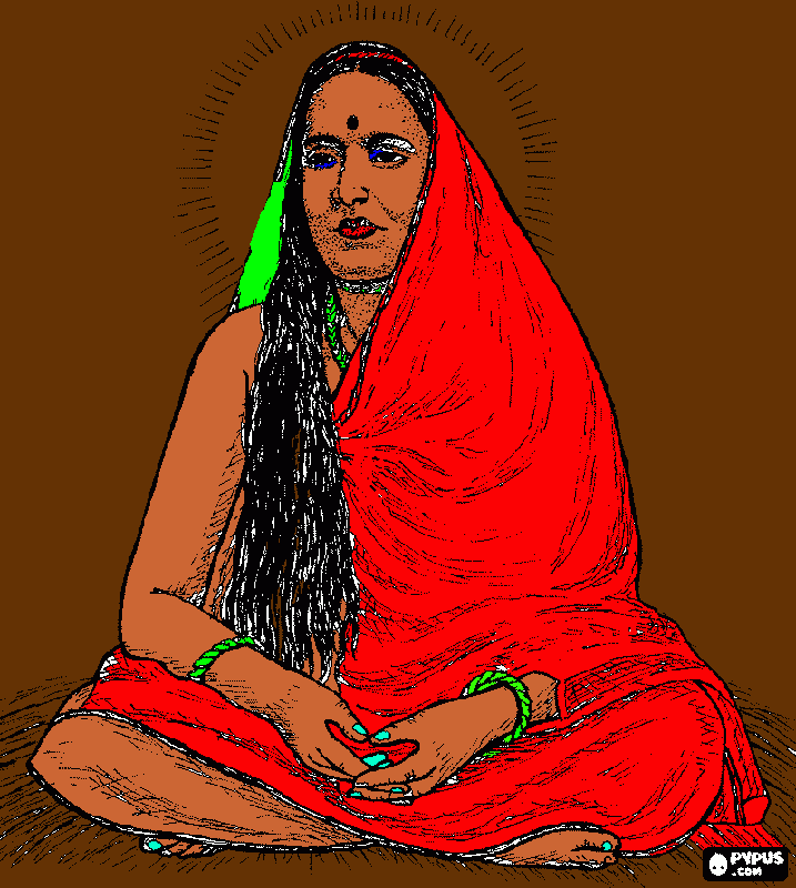 desenhode sarada devi para colorir e imprimir