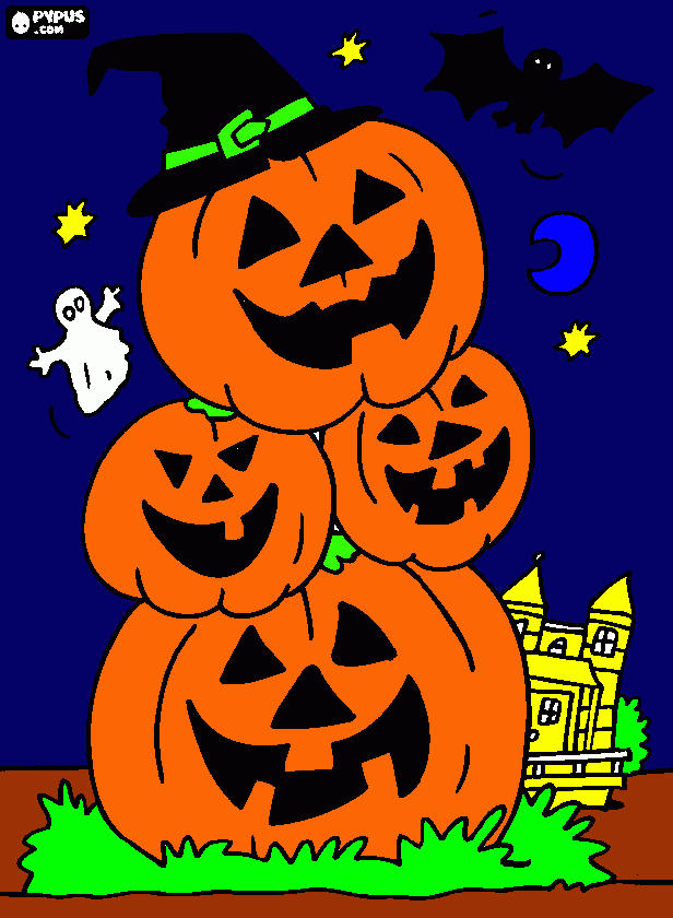 desenhos de assombradas abboras no halloween para colorir e imprimir