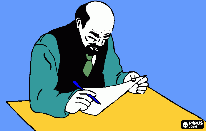 Desenhos de Escritor trabalhando em sua escrita para colorir e imprimir