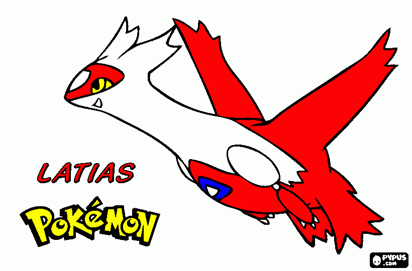 Desenhos de Latias é um Pokémon tipo para colorir e imprimir
