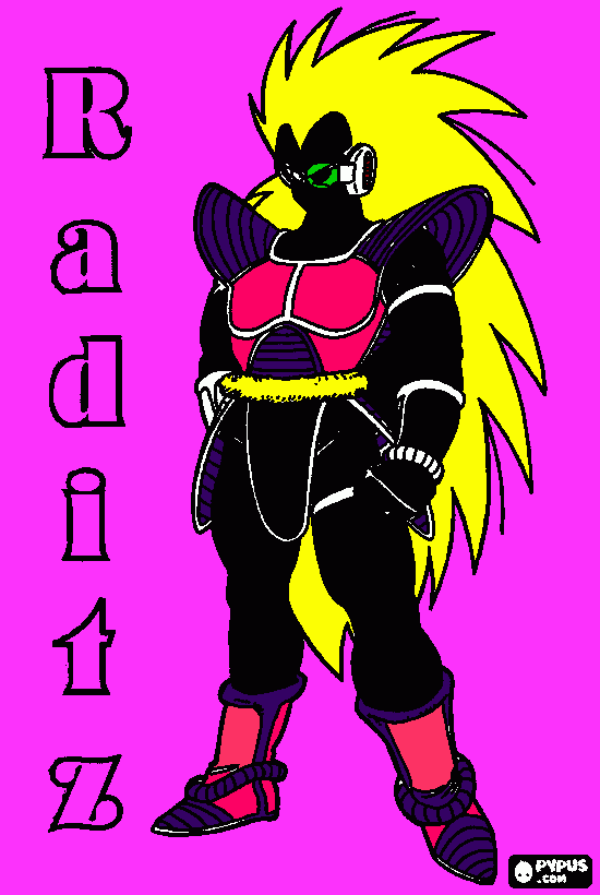 Desenhos de Raditz, um Saiyan, o irmão para colorir e imprimir