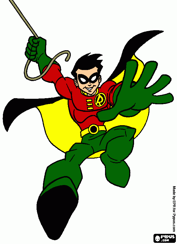 desenhos de robin, o menino prodigio para colorir e imprimir