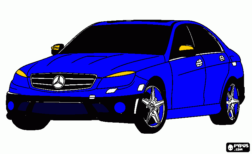 desnho de clássico modelo da marcedas para colorir e imprimir