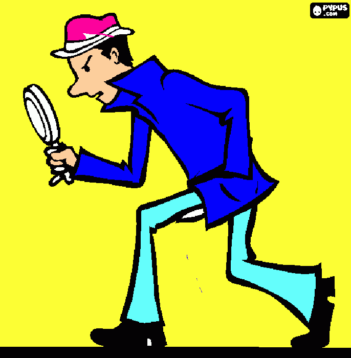 detetive com lupa para colorir e imprimir