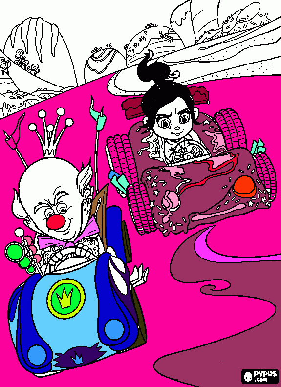 detona ralpf vanélop e rei doce para colorir e imprimir