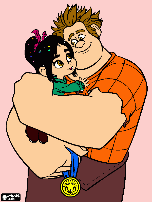 Detona Ralph e Vanellope von schweetz para colorir e imprimir