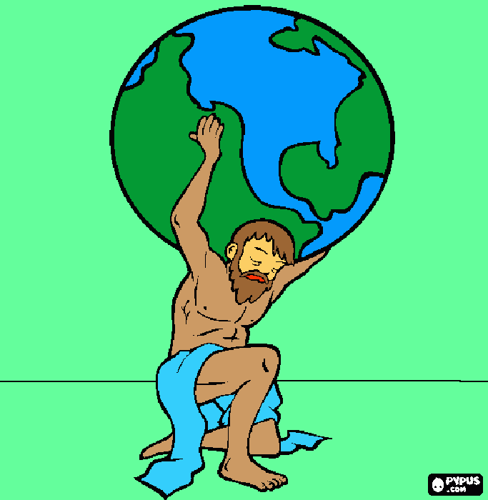 deus atlas para colorir e imprimir